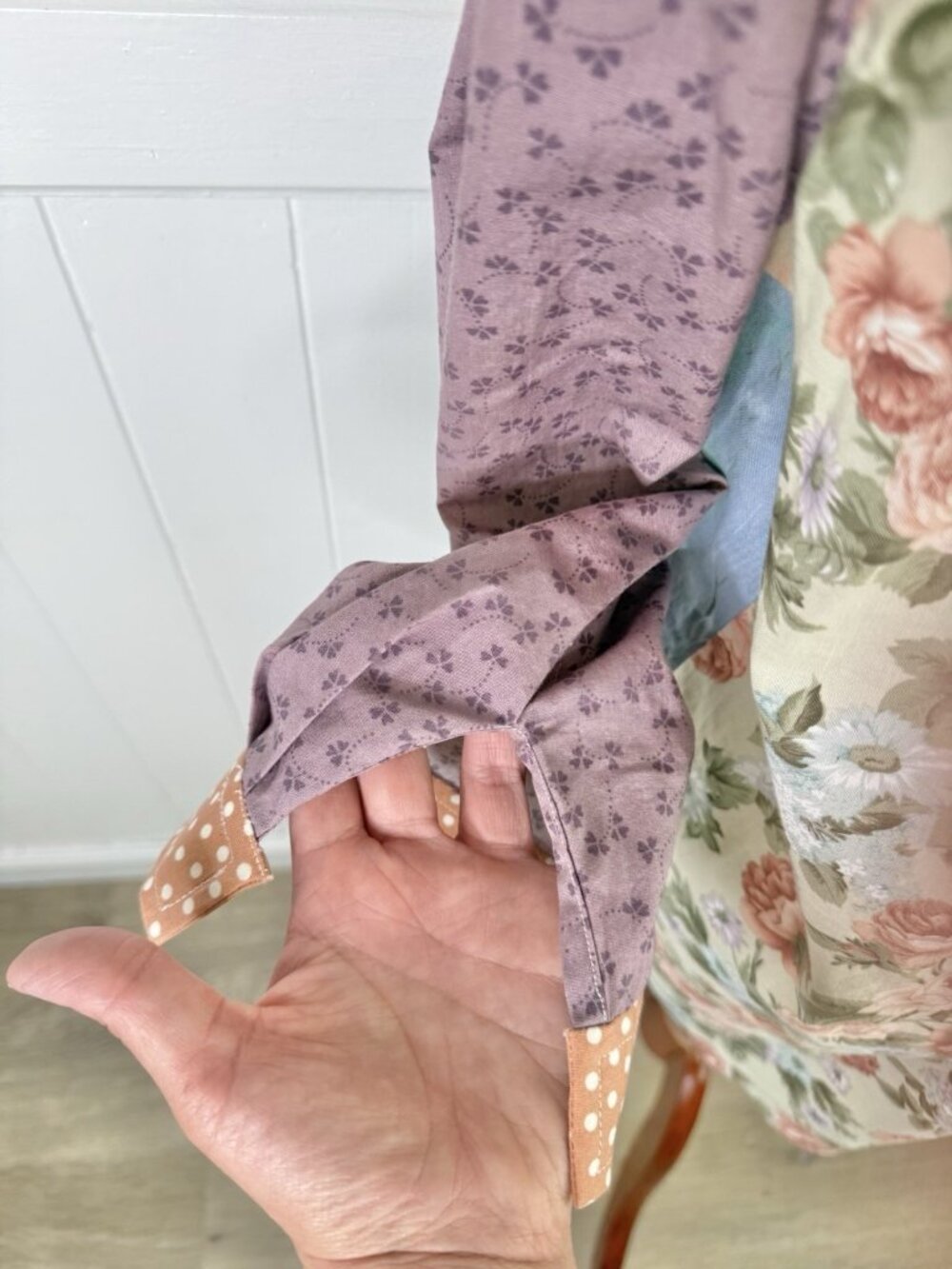 Cottagecore Floral Patchwork Open Front Shirt Top Grannycore Grandma Shabby Chic - Picture 6 of 10